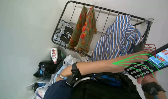 Hanging laundry on drying rack: egocentric robotics sample
