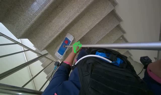 Mopping staircase: egocentric robotics sample