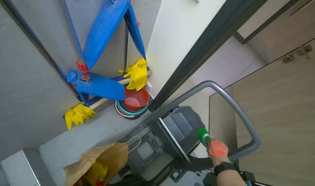 Assembling cleaning cart and supplies: egocentric robotics sample