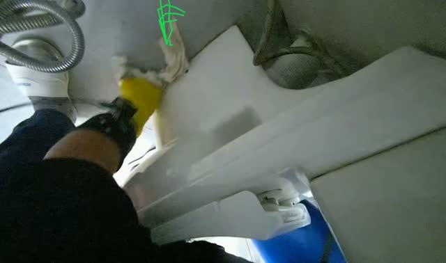 Cleaning toilet bowl exterior: egocentric robotics sample