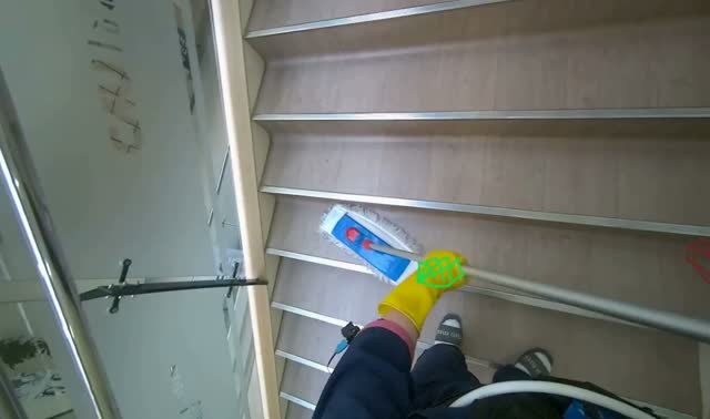 Mopping stairs: egocentric robotics sample