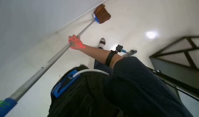 Mopping office floor: egocentric robotics sample