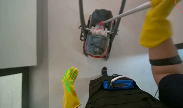 Mopping room floor: egocentric robotics sample