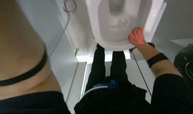Cleaning toilet bowl and seat: egocentric robotics sample