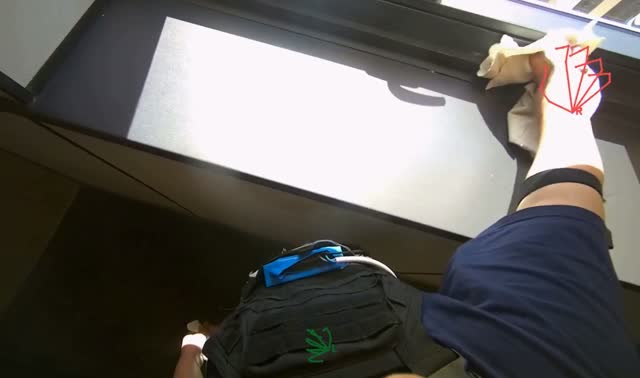 Wiping window frame surface: egocentric robotics sample