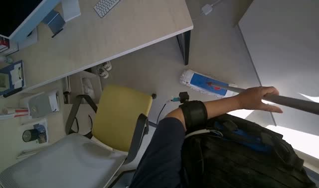 Mopping office floor: egocentric robotics sample