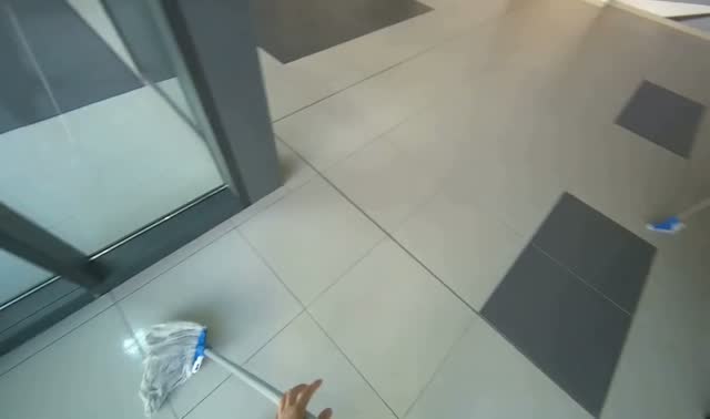 Mopping tiled floor: egocentric robotics sample