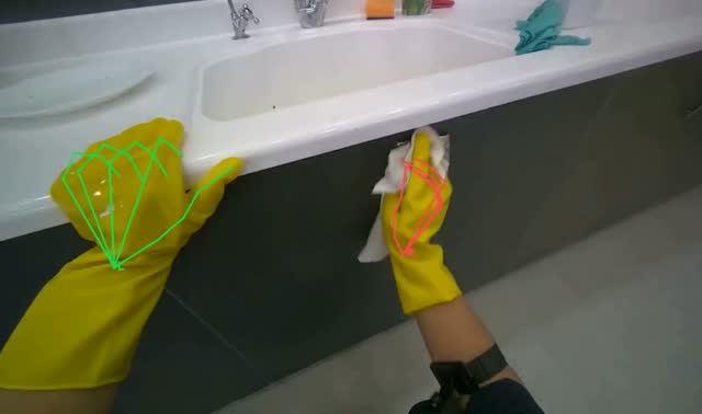 Cleaning kitchen cabinets exterior: egocentric robotics sample