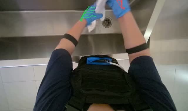 Rinsing cleaning cloth: egocentric robotics sample