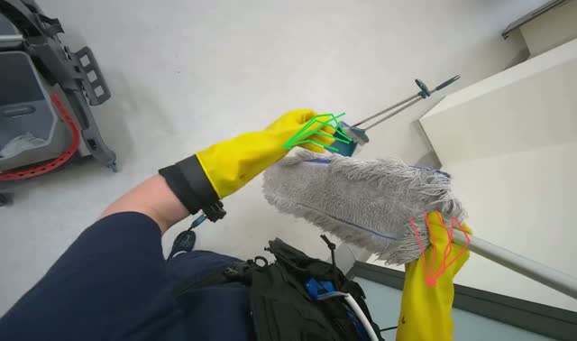 Cleaning hallway floor: egocentric robotics sample