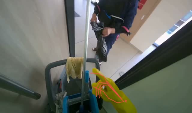 Preparing mop for use: egocentric robotics sample