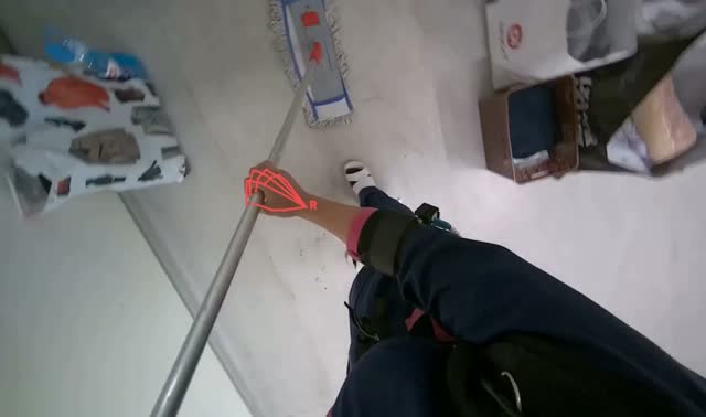 Mopping the hallway floor: egocentric robotics sample