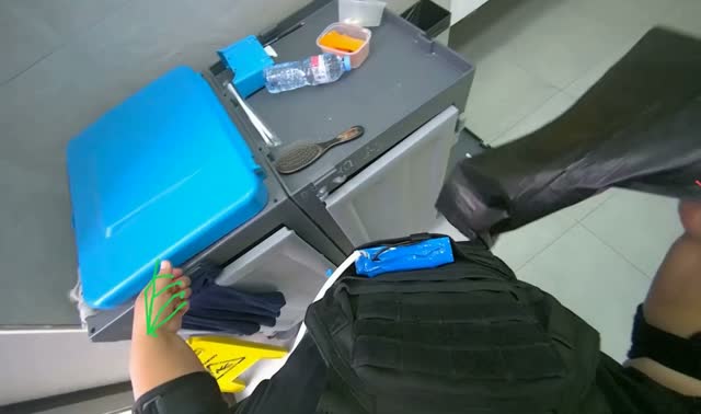 Preparing cleaning supplies: egocentric robotics sample
