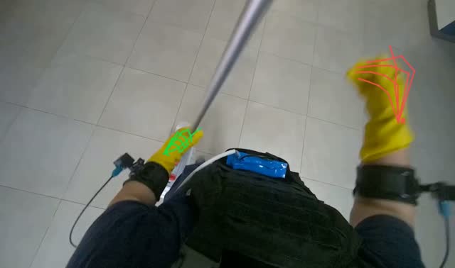 Mopping tiled floor: egocentric robotics sample