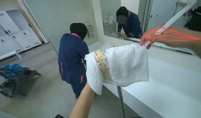 Preparing cleaning mop: egocentric robotics sample