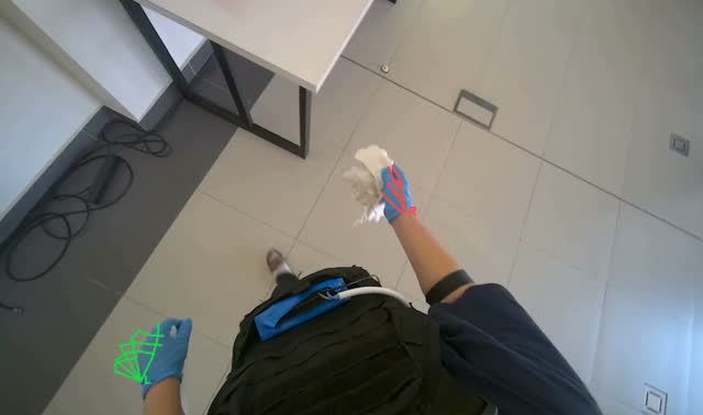 Wiping medical surfaces and equipment: egocentric robotics sample