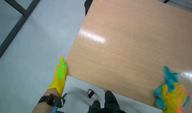 Wiping wooden table: egocentric robotics sample