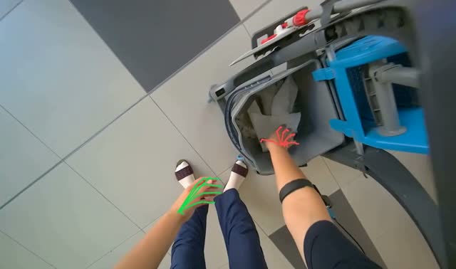 Cleaning mop and wringing cloth: egocentric robotics sample