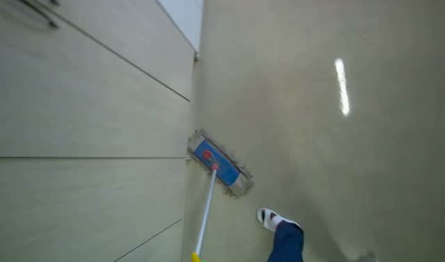 Mopping office floor: egocentric robotics sample