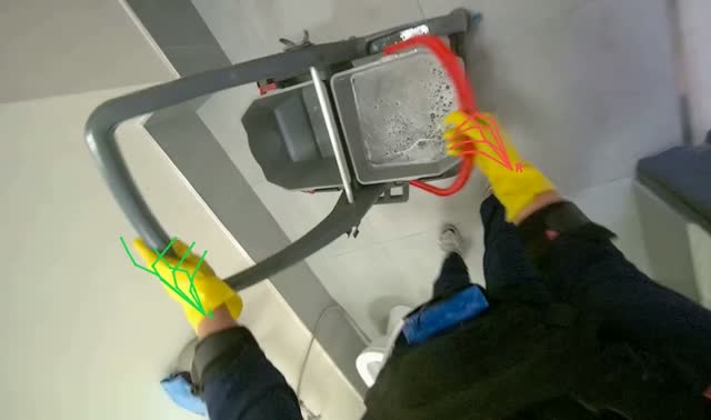 Emptying dirty water into toilet: egocentric robotics sample