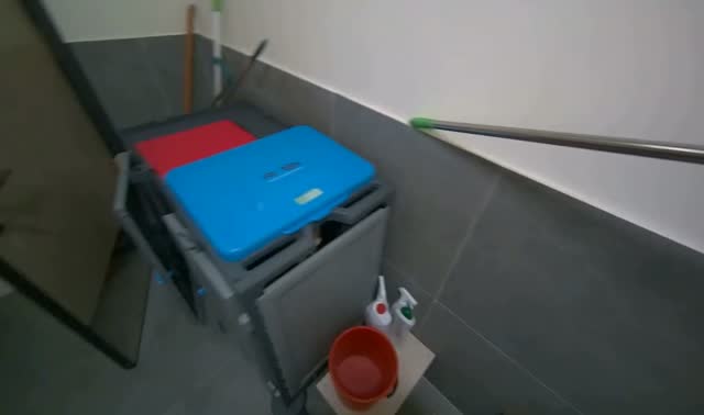 Preparing cleaning supplies: egocentric robotics sample