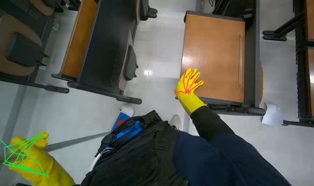 Wiping down desks: egocentric robotics sample