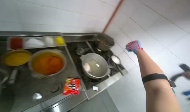 Adding components to boiling meal: egocentric robotics sample