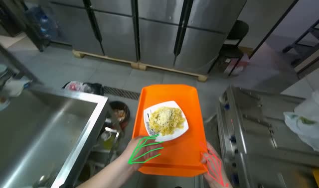 Delivering a Prepared Dish: egocentric robotics sample