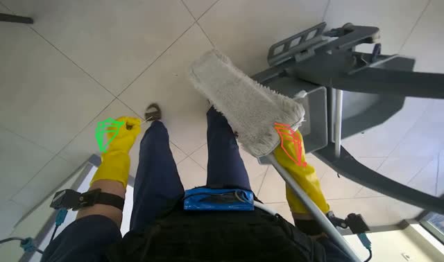 Preparing mop for cleaning: egocentric robotics sample