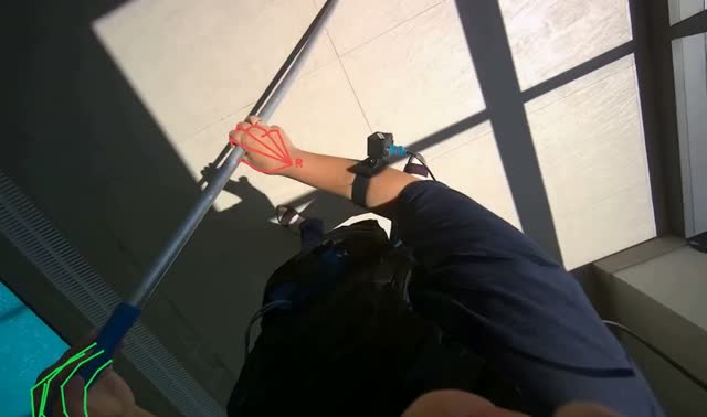 Mopping pool deck floor: egocentric robotics sample
