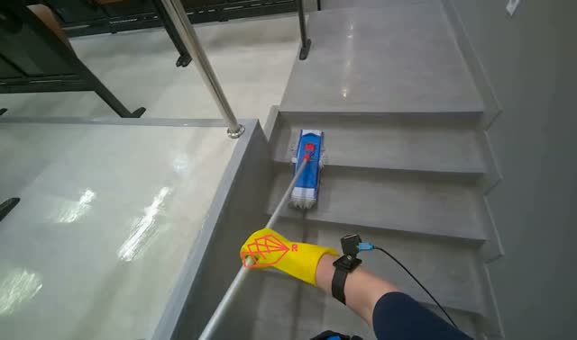 Mopping stairs: egocentric robotics sample