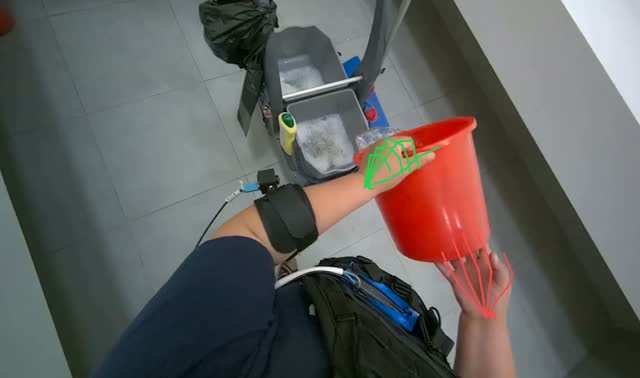 Preparing cleaning solution for mopping: egocentric robotics sample