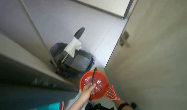Preparing cleaning supplies: egocentric robotics sample