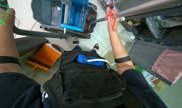 Preparing mop for cleaning: egocentric robotics sample