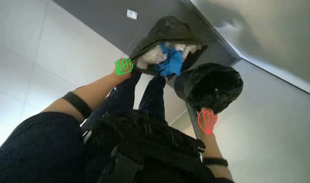 Changing trash bags in a lab: egocentric robotics sample