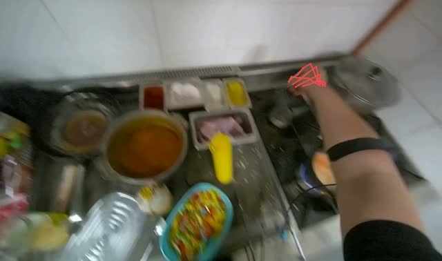 Adding spices to pan: egocentric robotics sample