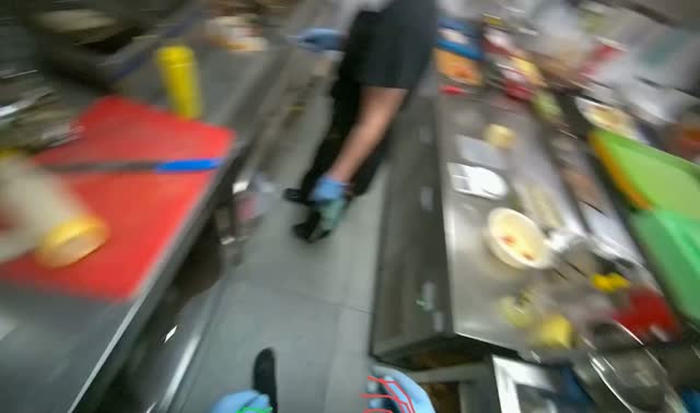 Cooking meal and garnishing before serving: egocentric robotics sample
