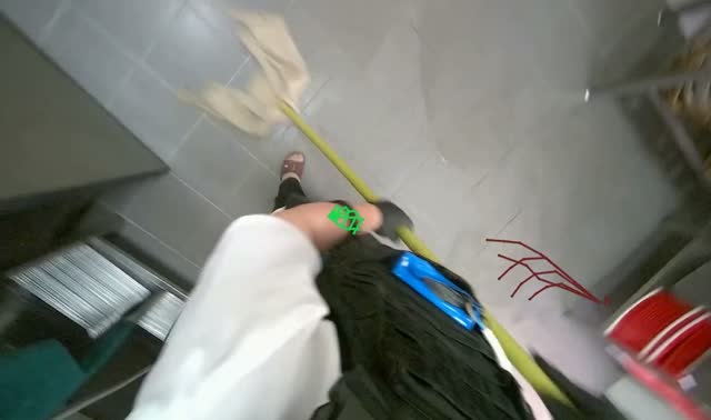 Mopping kitchen floor: egocentric robotics sample
