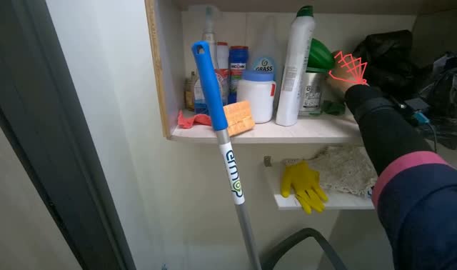 Preparing cleaning solution: egocentric robotics sample