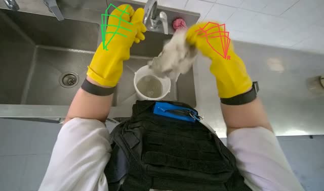 Cleaning kitchen counter: egocentric robotics sample