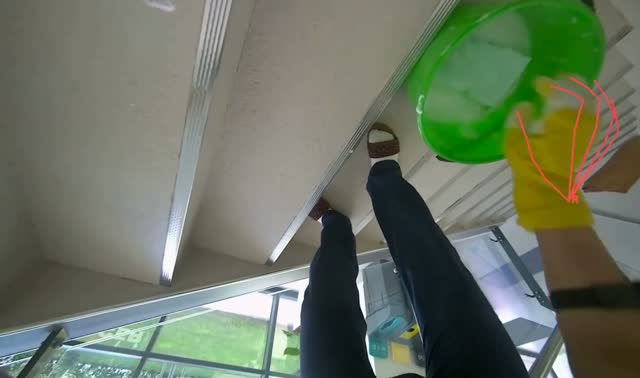 Scrubbing underside of stairs: egocentric robotics sample