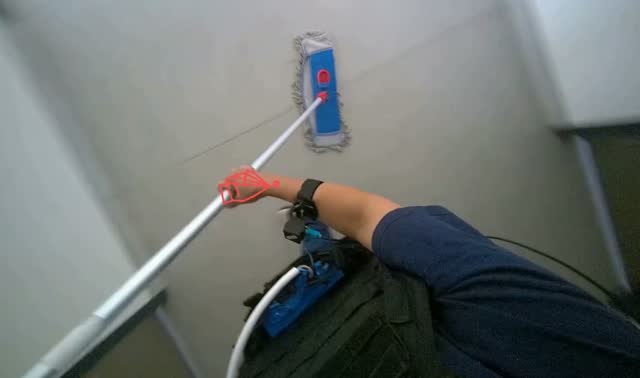 Mopping office floor: egocentric robotics sample