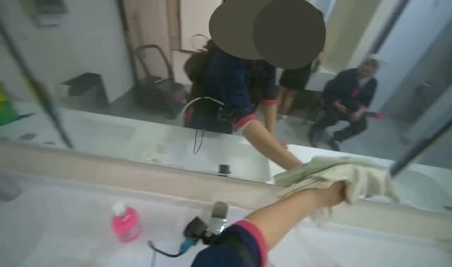 Wiping bathroom mirror: egocentric robotics sample