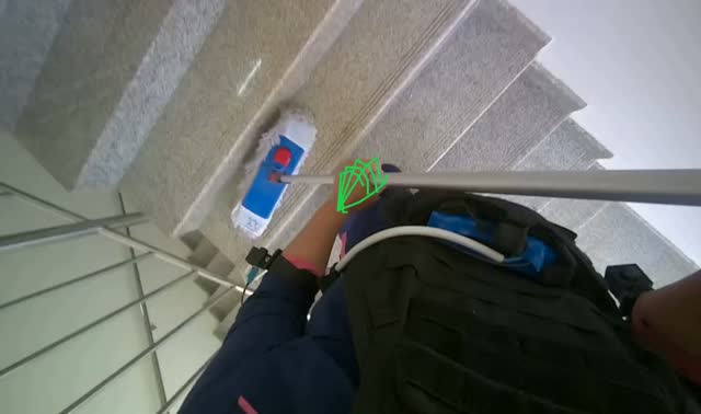 Mopping staircase: egocentric robotics sample