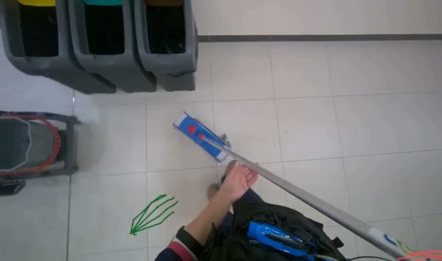 Mopping lounge area floor: egocentric robotics sample