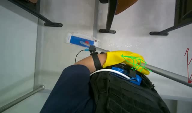 Mopping floor with flat mop: egocentric robotics sample