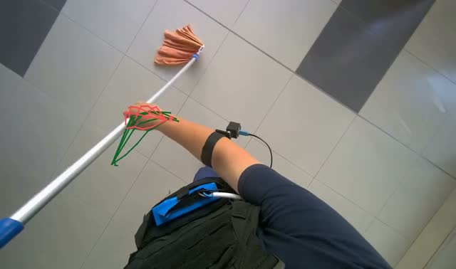 Mopping tiled floor: egocentric robotics sample