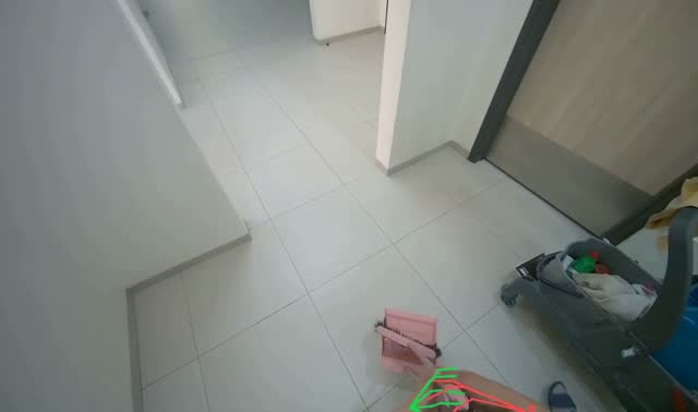 Sweeping hallway floor: egocentric robotics sample