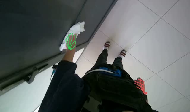 Wiping cabinet door: egocentric robotics sample