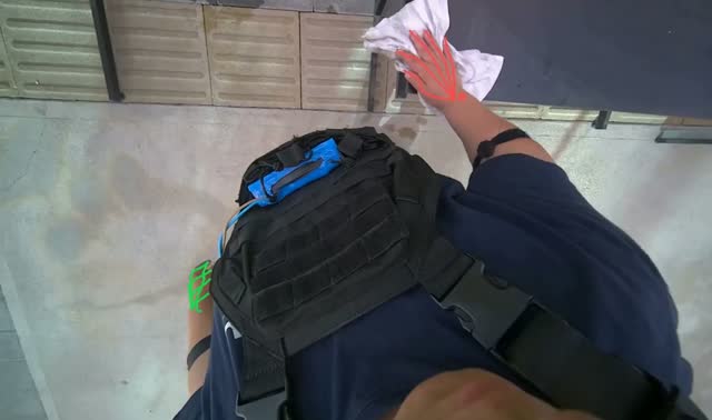 Wiping outdoor table: egocentric robotics sample